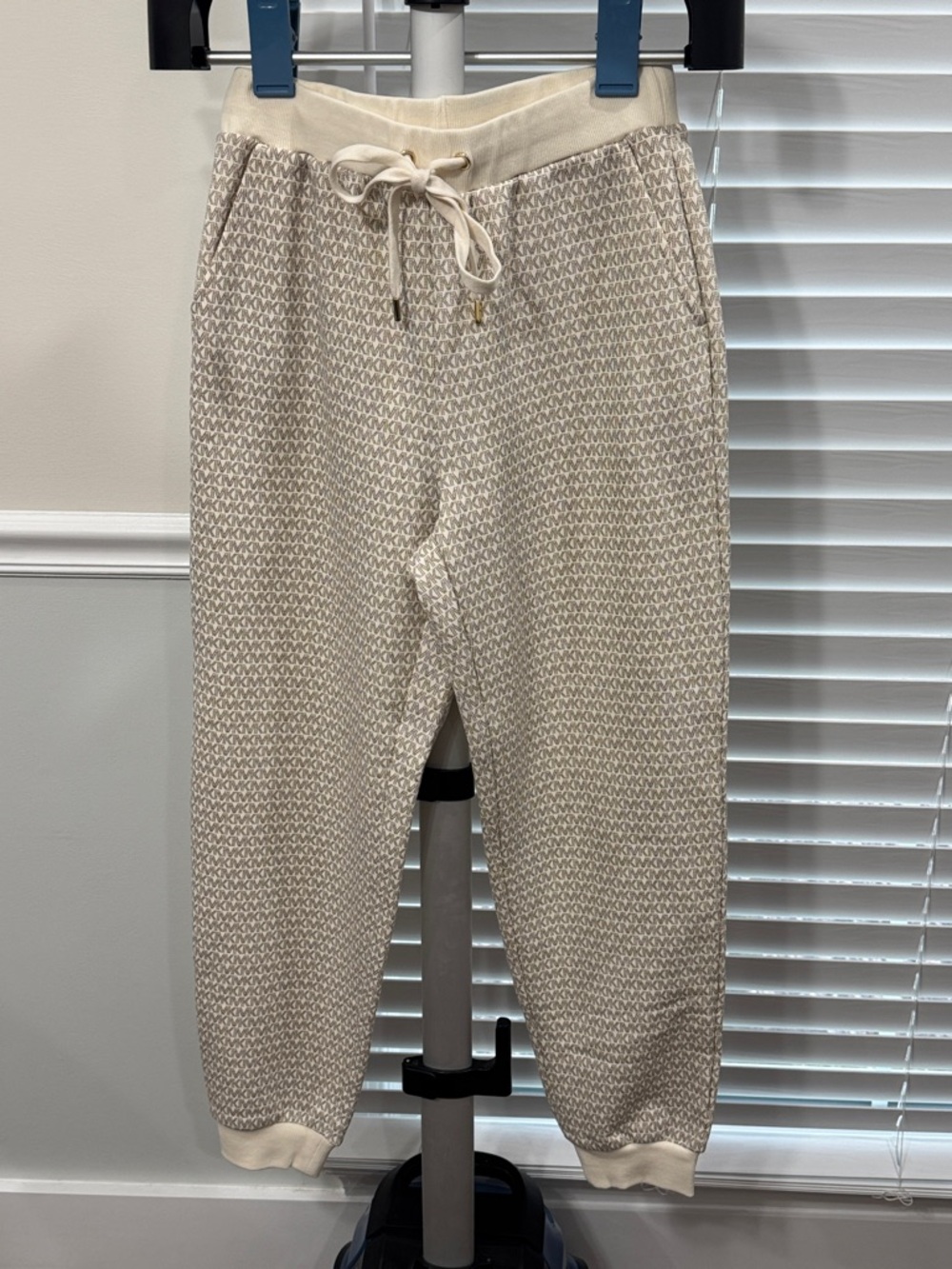 Michael Kors sweat pants joggers - Cream MK Logo - Drawstring Joggers